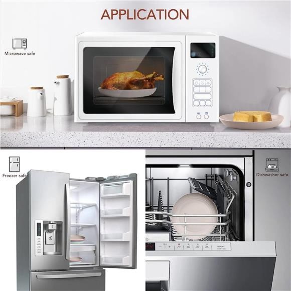 Lightweight Wheat Straw Plates -4Pack Unbreakable Dishes & Plates Sets Non-toxin - Picture 4 of 6